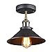 YOBO Lighting Vintage Industrial Semi Flushmount Mini Ceiling Light