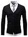 NEARKIN (NKNKCAC1 Mens Knitwear City Casual Slim Cut Long Sleeve Cardigan Sweaters Black US S(Tag Size S)