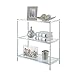 Convenience Concepts Royal Crest 3 Tier Bookcase, Chrome / Glass