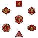 Polyhedral 7-Die Speckled Dice Set - Strawberry