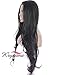 K'ryssma® Synthetic Lace Front Wig for Women Natural Wave Long Wigs Heat Resistant Fiber Hair Black #1b 24 Inches