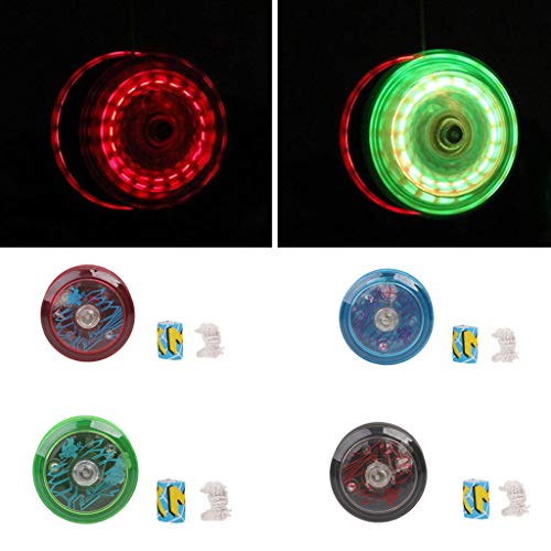 Huilier 2in1 Light Up YoYo Ball Gyro for Magic Juggling Toy Fancy Moves Flashing LED Kids Toy Gift (BK)