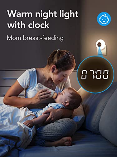 One Fire Night Light Plug in, LED Night Lights Plug into Wall, Nightlight for Toilet Bathroom Stair Hallway, Outlet Night Light for Adults Kids, Clock Wall Night Lights for Kids Room with Warm Light