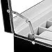 BASTUO 12 Jewelry Display Case Watch Box Organizer Holder with Jewelry Drawer for Storage, Men's Watch Storage Case Tray with Key&Lock, Black PU Leather with Glass Top
