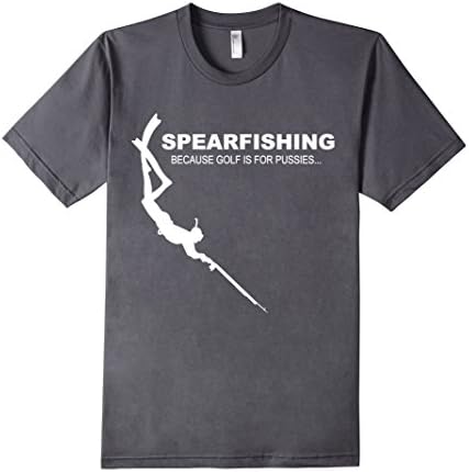 Men's Spearfishing T-shirt - Funny Spearfishing Shirt Medium Asphalt