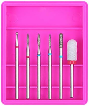 LIANGchueng Notable Nail Drill Bits Cuticle Cleaner Dust Brush Ceramic Rotary Polishing Tool Set(None EH04)