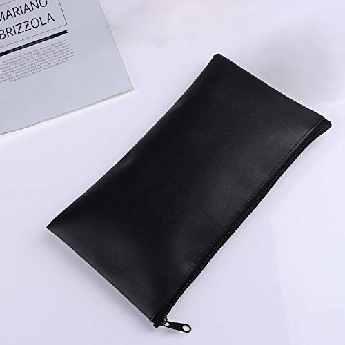 Zipper Bank Bags,4 Pack Money Pouch Bank Deposit Bag PU Leather Cash and Coin Pouch Bank envelopes with Zipper (Mix-Color)
