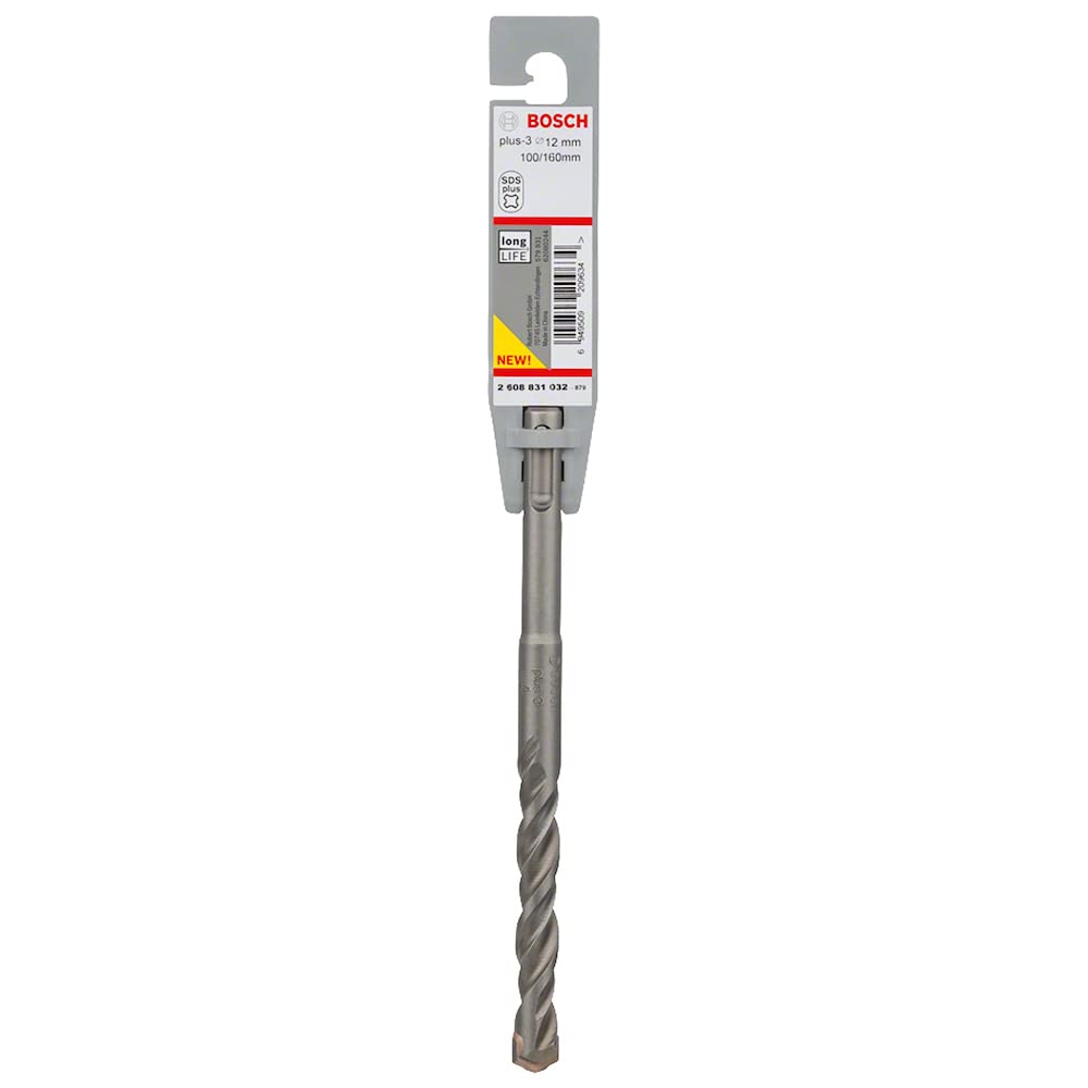 Bosch 2608831032 "SDS Plus-3" Hammer Drill Bit, 0 V, Grey, 12 x 100 x 160 mm