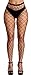 YueDie Women's Sexy Fishnet Sheer High Thigh Garter Belt, Black-l, One Size