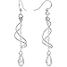 Body Candy Handcrafted 925 Silver Clear Teardrop Swirl Earrings Created with Swarovski Crystals