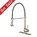Votamuta Single Handle Kitchen Faucet Sink with Pull Out Sprayer Brushed Niclel Mixer Tap with Deck Plate