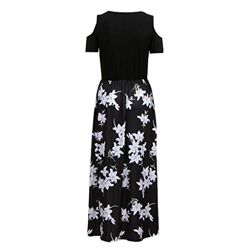 Women Dresses for Special Occasion,Teen Girls Short Sleeve Cold Shoulder Casual Maxi Dresses Long Dresses Party Dress Black