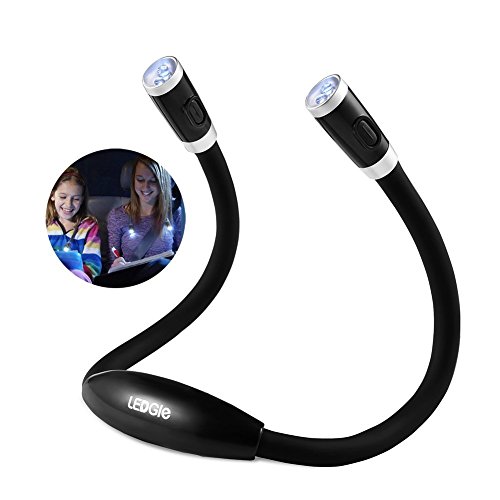 LEDGLE Hands Free Hug Light Neck Book Light Rechargeable LED Night Light Reading Lamp, 4 LED Beads, 3 Adjustable Brightness, USB Cable Included for Reading in Bed or Reading in CarBlack