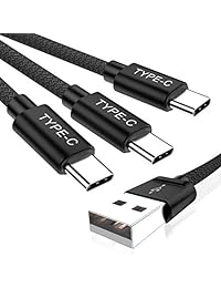 Cable de carga USB tipo C de 6.6 pies, paquete de 2, cable de carga trenzado de nailon, funciona con Samsung Galaxy Note 9 8 S8 S9 S10 10 Plus, LG V40 V35 V30 G7 G6 G8 Thinq