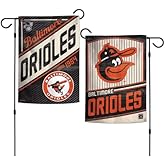 WinCraft BALTIMORE ORIOLES/COOPERSTOWN GARDEN FLAGS 2 SIDED 12.5"" X 18"", Beige, Orange, Black, White