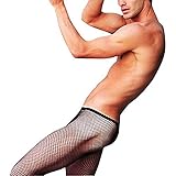 HIMEALAVO Men 's Stocking Sexy Pantyhose Fishing Pantyhose Body Tight Fishnet Black
