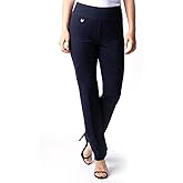 SLIM-SATION Women's Plus Size Pull on Solid Knit Easy Fit Narrow Leg Pant