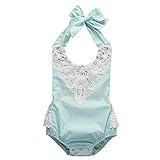 Rainbowlight Baby Girls Kid Halter Lace Romper Backless Sunsuit Jumpsuit Dress (18M)