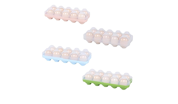 STRIR 4pcs Huevera de plástico para la nevera – Envase para ...