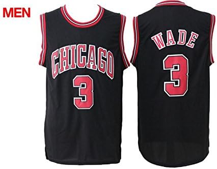 Mens Chicago Bulls #3 Dwayne Wade Basketball Jerseys Black L