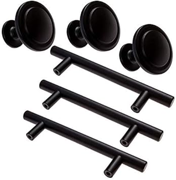 Black Cabinet Pulls Black Door Knobs Jtsc Products 35 Pack Stainless Steel Kitchen Cabinet Hardware Includes 25 Drawer Pulls 3 3 4 Hole Centers And 10 Solid Drawer Knobs Amazon Com