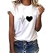 Crop Top Suncessful Women's Loose O-Neck Heart Printed Short Sleeve Baseball Shirts Tunic Tops Tee Shirts