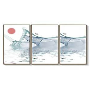 Framed Canvas Wall Art for Living Room, Bedroom Great Abstract Beautiful Landscape Canvas Prints for Home Decoration Ready to Hanging - 16"x24"x3 Panels