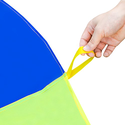 image for Oumers Kids Parachute, Play Parachute with 16 Handles (10 feet) for 6-