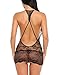 Avidlove Women Babydoll Lingerie Lace Chemise Halter Nightwear Teddy Dress Black XL