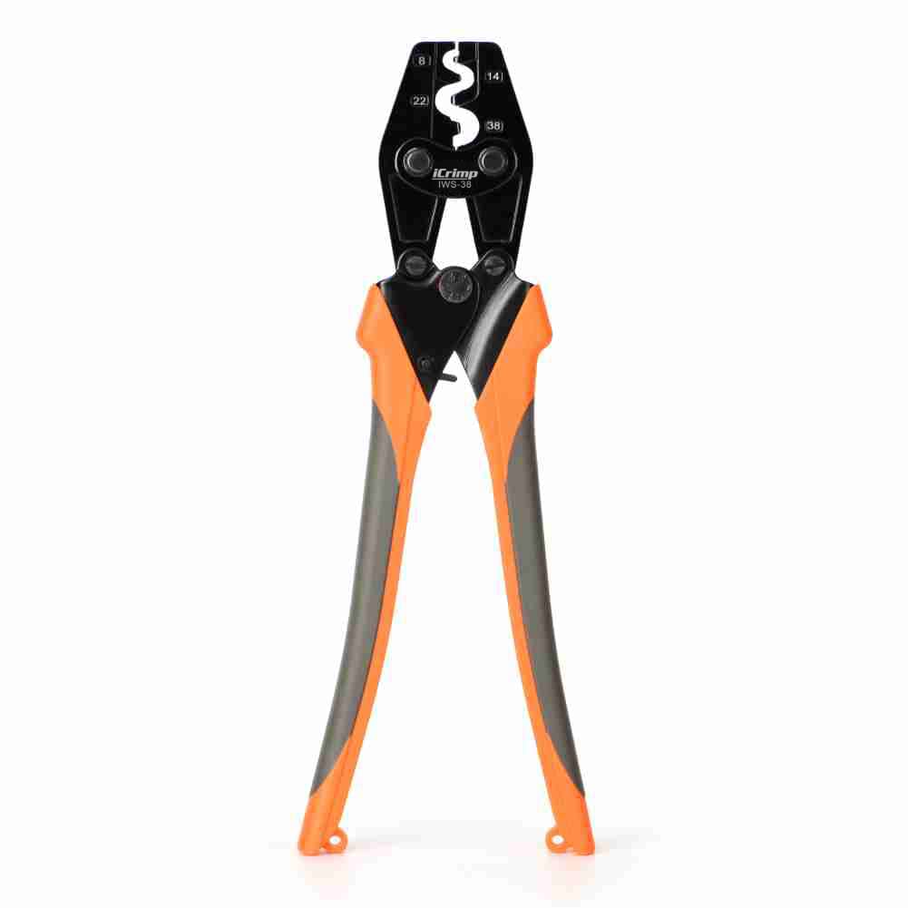 iCrimp IWS-38 Ratchet Crimping Tool, Polished Jaw for Non-Insulated Terminals, Crimp 8-38mm² Wire, Durable Ergonomic Hand Tool for Electrical and Automotive Applications