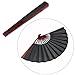 FENICAL Bamboo Folding Hand Black Fan Wedding Party For Men