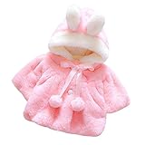 Muxika Fashion Baby Girl Fur Winter Warm Coat Cloak Jacket Thick Warm Clothes (Age:0~9 Month, Dark Pink)