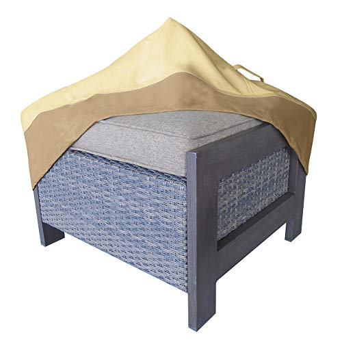 Vanteriam Square Patio Ottoman/Footrest/Side Table Cover-Durable and Waterproof Outdoor Furniture Cover, Size 29''(L) x 29''(W) x 18''(H)
