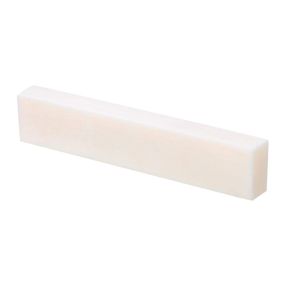 Vbest life Acoustic Guitar String Pillow, DIY Blank Buffalo Bone Nut String Pillow for Classical Electric Acoustic Guitar 52x6x10mm(White)