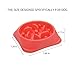 HSpet-HOME Dog Bowls Slow Feeder Fun Interactive Anti-Choke Pet Bowl Non-Slip Drink Water Bowl Healthy Food Bowl Bloat Stop Happy Foraging Bowl (Red)