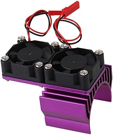 Mxfans N10112 Purple Aluminum Alloy plastic Motor heatsink with 2 Fans for RC 1:10 Car 540 550 Motor Heat sink