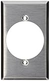 Leviton 003-84028 Receptacle Standard Size Wall Plate, 1 Gang, 4-1/2 In L X 2-3/4 In W 0.187 In T, Smooth, Stainless steel