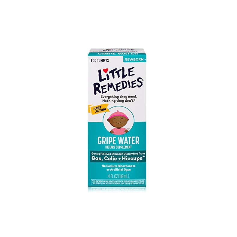 Little Remedies Gripe Water-No Alcohol, Sodium Bicarbonate, Artificial Color & Gluten Free-Safe for Newborns, 4 Fl. Oz…