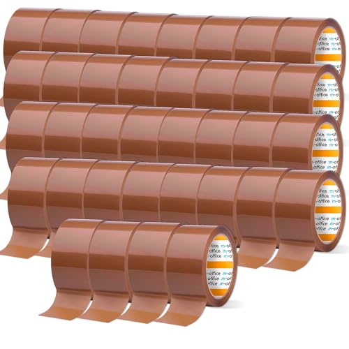 m-office Cinta Adhesiva, Cinta Adhesiva Marron de Embalar, Rollo de Cinta para Embalaje de Cajas, Envíos, Mudanzas y Manualidades, Precinto Seguro y Resistente, Cinta Adhesiva (36 unds, 36mmx66m)