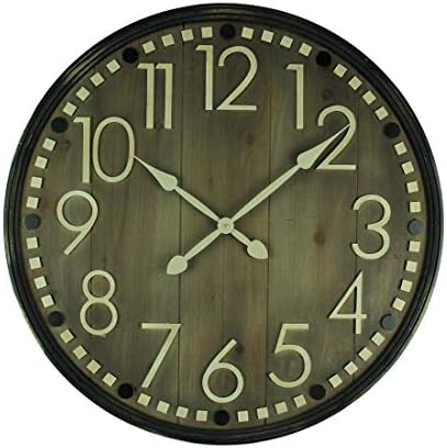 Rustic Wooden Slat 31 Inch Diameter Wall Clock