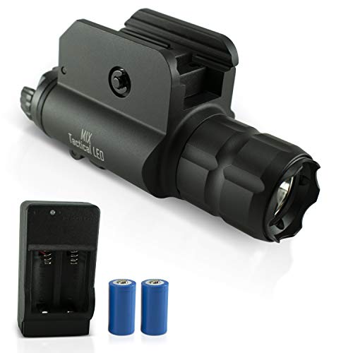Gun Flashlight DefendTek M1X Tactical 600 Lumen LED Rechargeable Fits Glock Taurus Ruger Springfield H&K S&W - Thumbnail 7