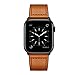 YALOCEA Compatible with iWatch Band 42mm 44mm, Genuine Leather Band Replacement Strap Compatible with Apple Watch Series 4 Series 3 Series 2 Series 1 42mm 44mm, Brown