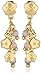 Little Miss Twin Stars 14k Gold-Plated Earrings with Gold Post and Dangling Lavender Cat-Eye Beads