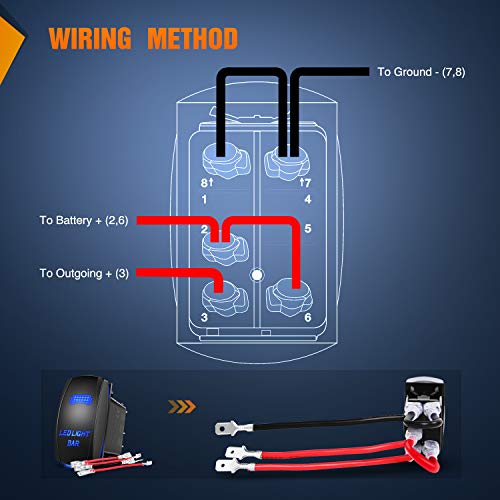pix How To Wire 5 Pin Lighted Rocker Switch nilight 90001b led light bar rocker switch 5pin laser on off led light 20a 12v 10a 24v switch jumper wires set for jeep boat trucks 2 years warranty