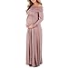 Women's Over The Shoulder Ruched Maternity and Nursing Dress by Mother Bee - Made in USA, Dark Mocha, M