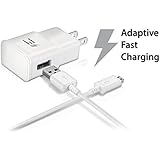 Samsung Fast Charger,Galaxy S7,S7 Edge S6,S6 Edge,S5,S4,Note 4 Tab S 10.5,A 9.7,4 10.1, for Adaptive Fast Charger+5FT Micro USB 2.0 Cable(White)