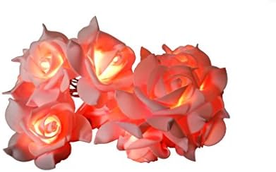 Hzenya Fairy Light 7cm Large Pink Rose string light garland,10 Warm White LEDs, 5.8 feet,Battery Operated (Pink)