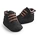 Voberry Toddler Baby Boy's Leather Sneaker Shoes Lace up Snow Boots Warm (0~6 Month, Black)