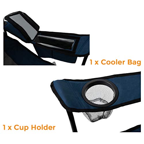 Pacific Pass Full Back Quad Chair for Outdoor and Camping with Cooler