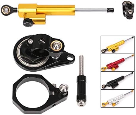 FlKath Suzuki GSXR600/700 Motorcycle Steering Damper Bracket Titanium Size Shock Absorber 06-10 Motorcycle Motorcycle parts (Color : Gold)